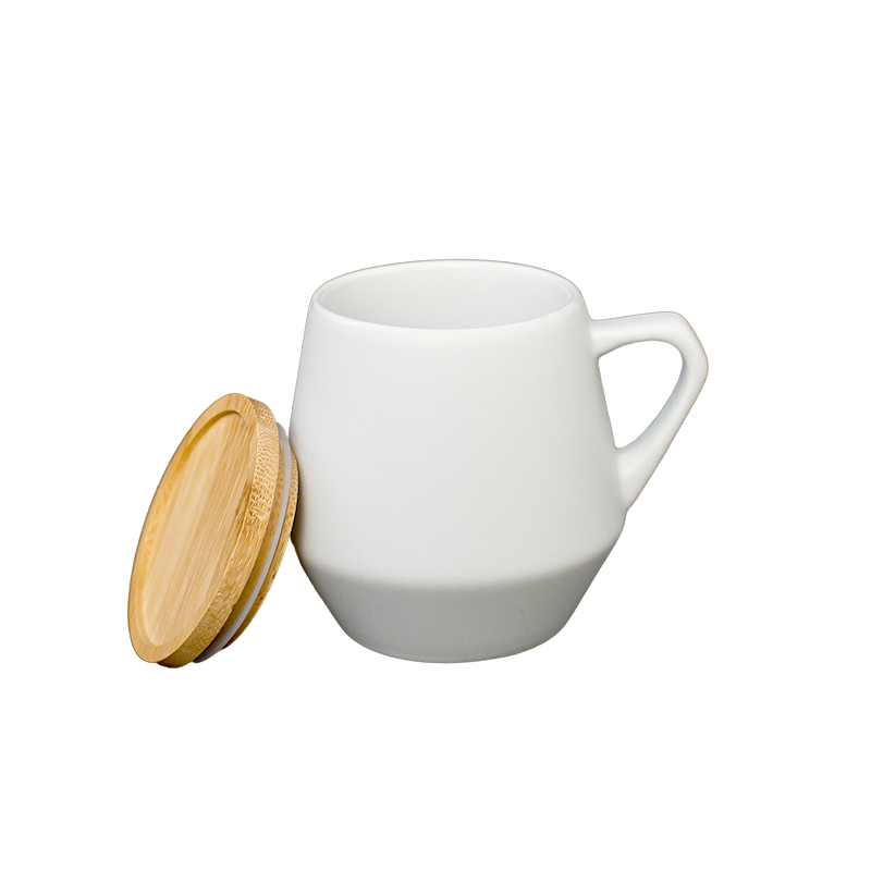 SEVILLA - eco-neutral Ceramic Mug with Bamboo Lid - White