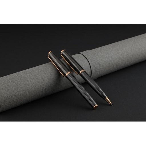 ZORY - Gift Set of Roller and Ball Pen (Black/Rose Gold)