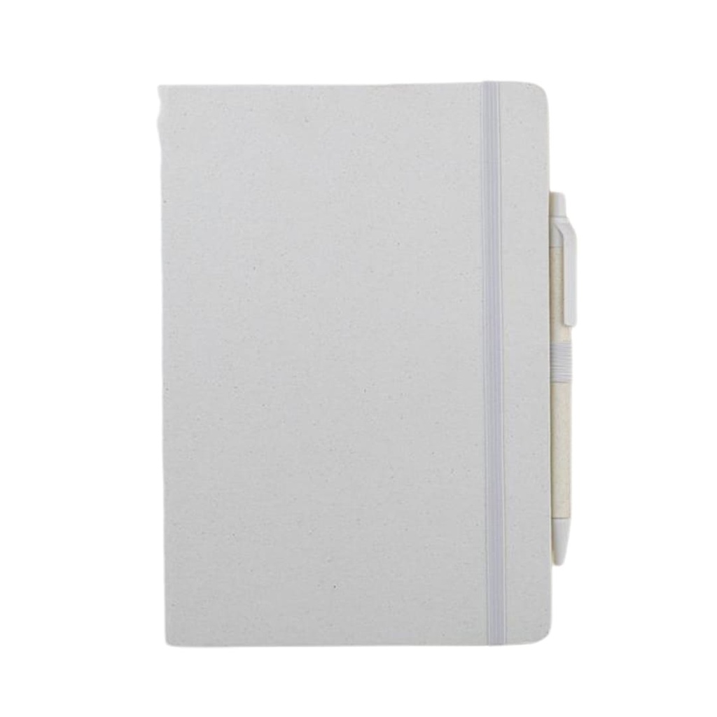 ABULA - eco-neutral® A5 Hard Cover Notebook & Pen Set - Corn Paper