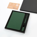 LENZEN - CHANGE ZERO Sustainable Gift Set with Refillable Notebook, Pen & USB Keychain - Green