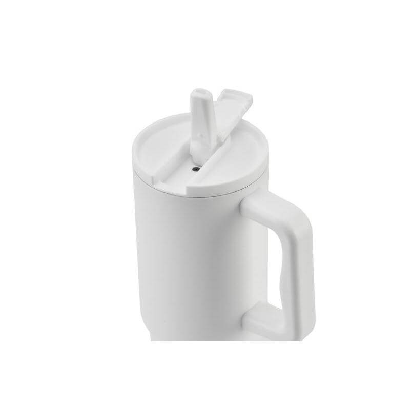 BERN 2.0 - Hans Larsen Recycled Stainless Steel Tumbler with Straw Lid - White