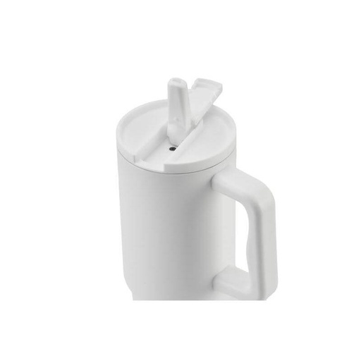 BERN 2.0 - Hans Larsen Recycled Stainless Steel Tumbler with Straw Lid - White