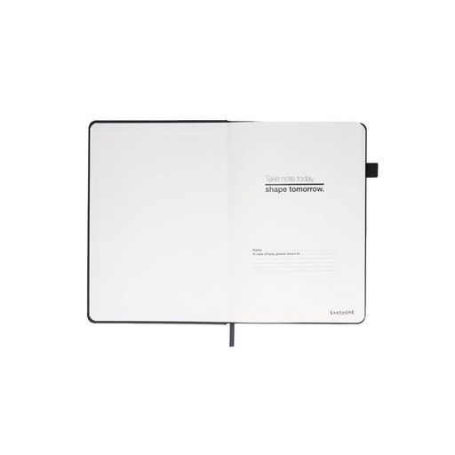 FAROE - Santhome A5 PU Hard Cover Notebook with Pen Loop - Black