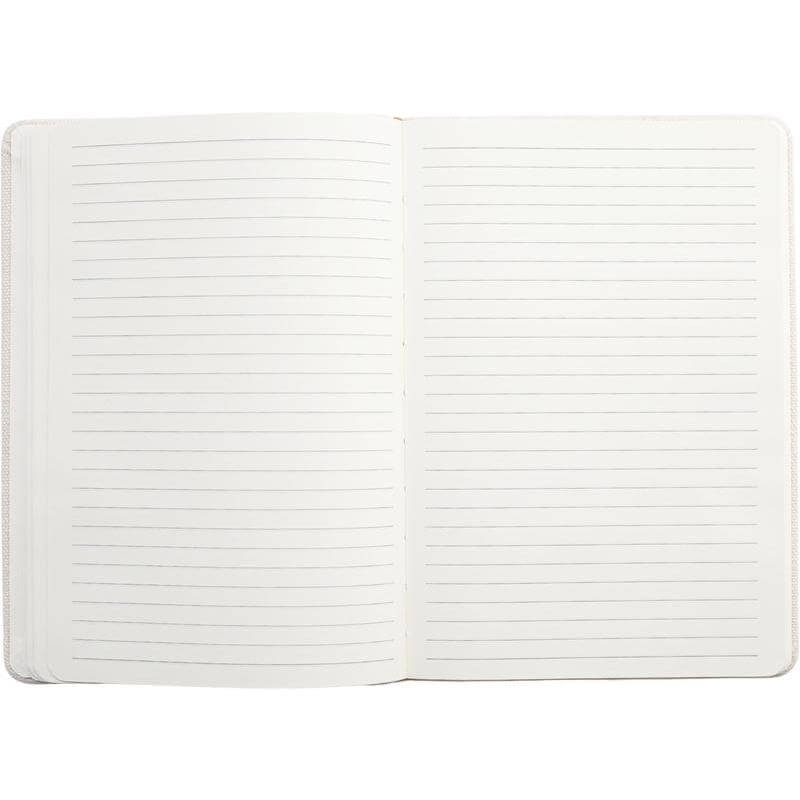 ADANA - Santhome Recycled Canvas A5 Hard Cover Notebook with PU Pocket - Beige