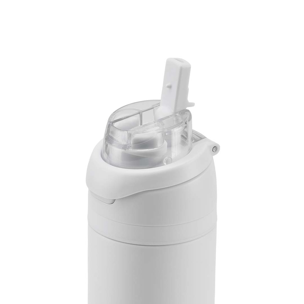 AERO SIP - Hans Larsen Recycled Stainless Steel Bottle with Dual Sip Lid - White