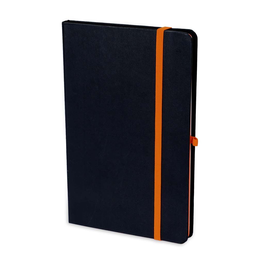 SUKH - SANTHOME A5 Hardcover Ruled Notebook Black-Orange