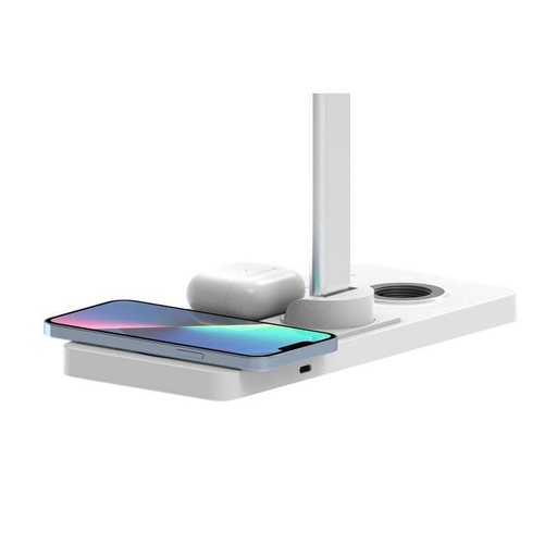 VELES - @memorii 3 in 1 Wireless Charger with Lamp - White