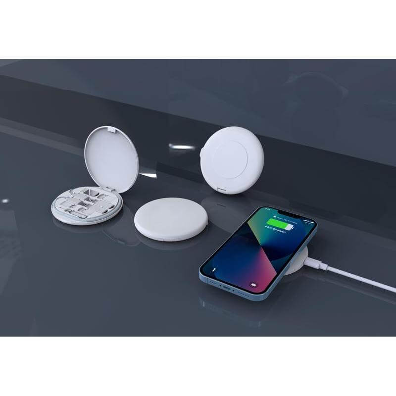 OSLO - @memorii Recycled 15 Watt Wireless Charger Multi - Cable Set - Blue