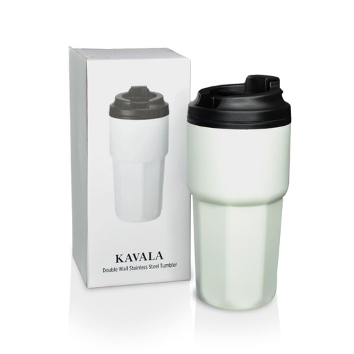 KAVALA - Giftology Steel/PP Double Wall Travel Mug 500ml - White