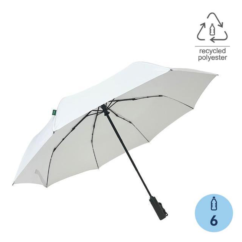 URBINO - Santhome RPET Auto-Open 23" Umbrella with SPF50 UV Protection - White