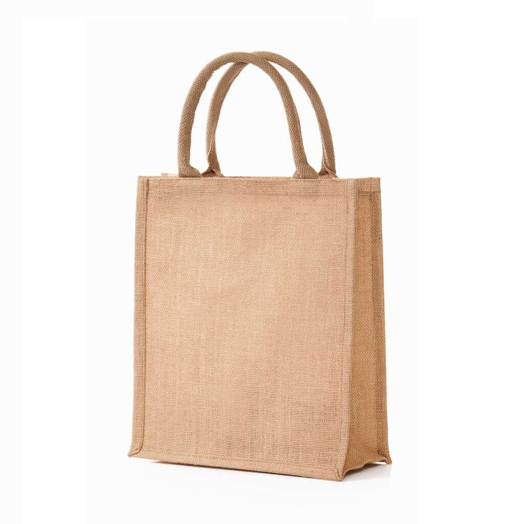 Eco-neutral Jute Shopping Bag - Vertical - Natural