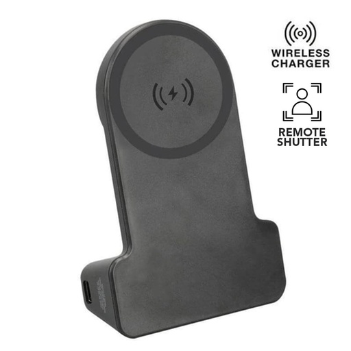 [ITWC 1213] KORMAN - @memorii® Magnetic Phone Stand with 15W Wireless Charging and Remote Shutter - Black