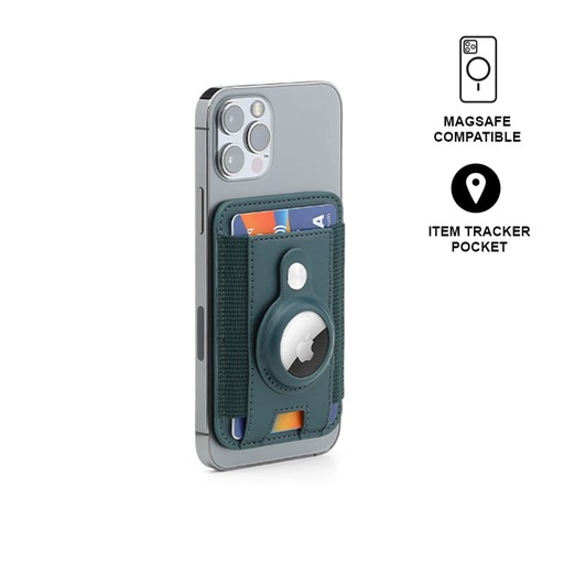[CHSN 4004] MARZ - Santhome® Magnetic Phone Cardholder with Santhome Tag Pocket - Dark Green