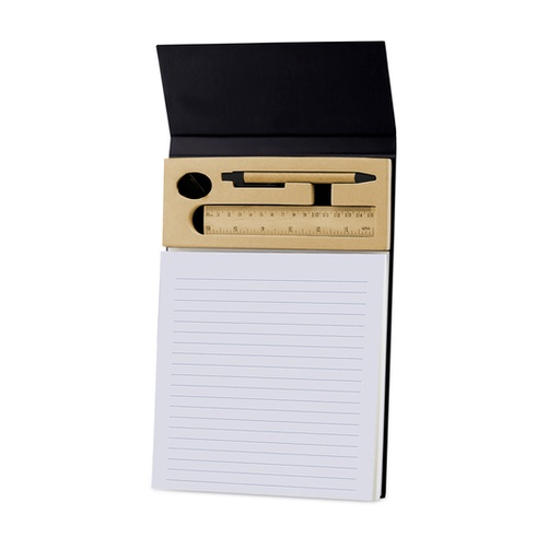 [STNB 5275] ARSLEV - A4 Ruled Desk Notepad with Pen, Ruler and U-clips