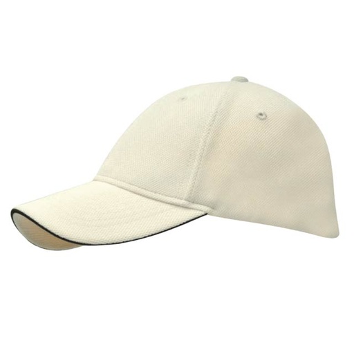 [SC 105 - Cream/Black] Santhome Nu-Fit® Performance Stretch-Fitted Cap - Cream / Black